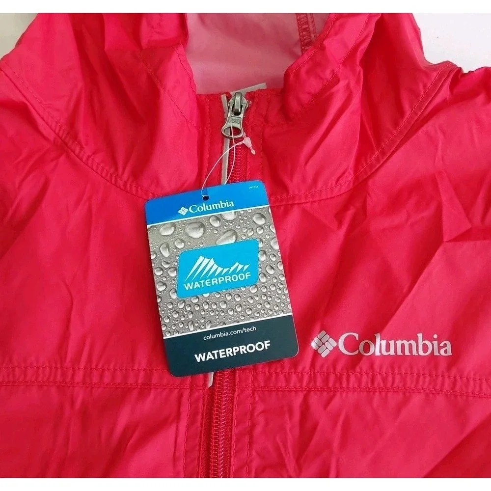 Columbia Glennaker Youth Rain Jacket Size Large Red with Hood